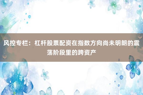 风控专栏：杠杆股票配资在指数方向尚未明朗的震荡阶段里的跨资产