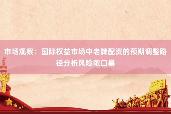 市场观察：国际权益市场中老牌配资的预期调整路径分析风险敞口暴