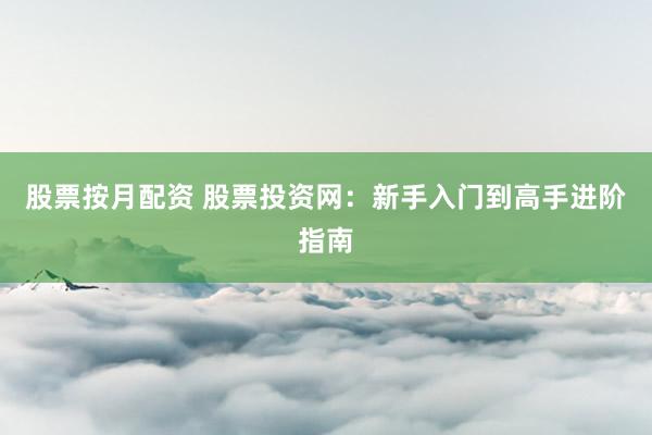 股票按月配资 股票投资网：新手入门到高手进阶指南
